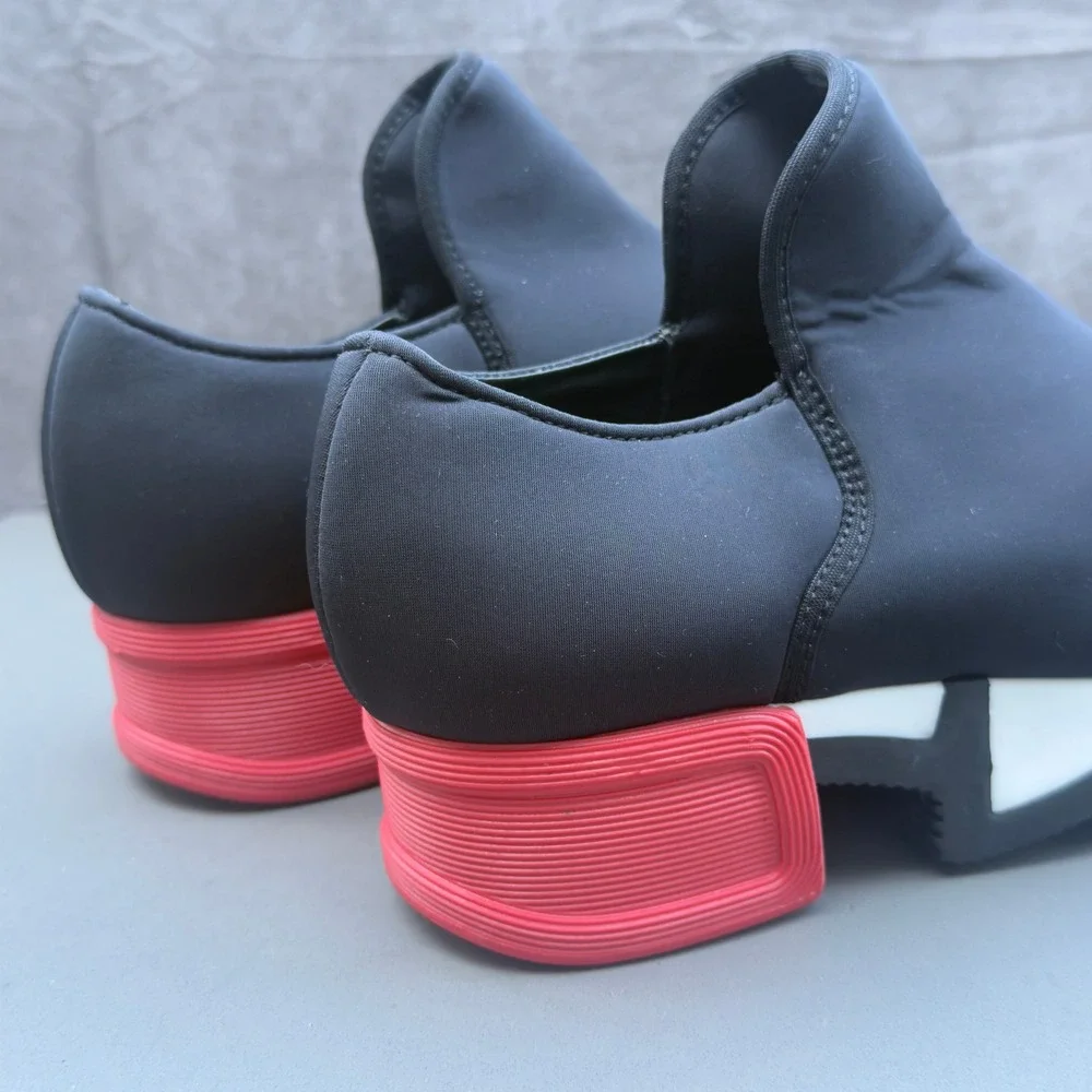 iRi Neoprene Slip On Sneakers Size 39 Black Red White Made in Italy